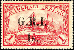 1 Mark Kaiseryacht Mit Aufdruck "G. R. I. 1 S.", Tadellos Ungebraucht Mit Originalgummierung, Auflage Für... - Marshall