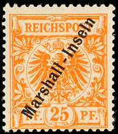 25 Pf. Dunkelorange Tadellos Postfrisch, Fotokurzbefund Ronald F. Steuer BPP: "einwandfrei", Mi. 100,-... - Marshall