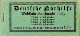 Markenheftchen "Nothilfe (Wagner) 1933", Type 1, Tadellos Postfrisch, Mi. 900.-, Katalog: MH34.1 **Stamp... - Carnets