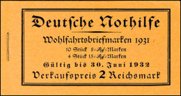 Markenheftchen "Nothilfe 1931", Type 4, Tadellos Postfrisch, Mi. 450.-, Katalog: MH30.4 **Stamp Booklet "help... - Carnets