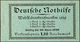 Markenheftchen "Nothilfe 1929", Type 1, Tadellos Postfrisch, Mi. 550.-, Katalog: MH28.1 **Stamp Booklet "help... - Carnets