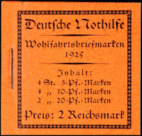 Markenheftchen "Nothilfe 1925", Type 1, Tadellos Postfrisch, Mi. 1.500.-, Katalog: MH18.1 **Stamp Booklet "help... - Carnets