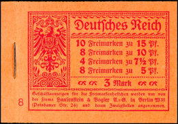 Markenheftchen "Germania 1919", ONr. 8, Heftchenblattränder Dgz., Tadellos Postfrisch, Mi. 800.-, Katalog:... - Carnets
