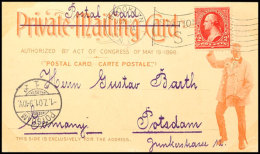 1902, 2 C. Auf Private Mailing Card, Rs. Farbiger Zudruck (Cake Walk Negro Dance, Nr. 3), 1901 Von New York Nach... - Autres & Non Classés