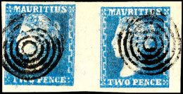 2 P. Blau, Waager. Paar, Voll-/breitrandig Im Schnitt, Tadellos, Gepr. Alcuri, SG-No. 44, 850,- GBP, Katalog: 8... - Maurice (1968-...)