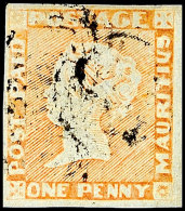 1 P. Orangegelb A. Bläulichem Papier, Allseits Voll-/breitrandig, Gestempelt Kabinettstück Dieser... - Maurice (1968-...)