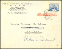 1930, Firmenbedarfsbrief Mit Japan 10 S. Freimarke Aus TAIHOKU TAIWAN 12.11. Nach Bremen Mit Nachsendevermerken,... - Autres & Non Classés