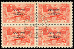 Freimarke 3 Fr Im Pracht-Viererblock, Stempel Vom 31.11.27, Mi. 160.-, Katalog: 13 OPostal Stamp 3 Fr In The... - Autres & Non Classés