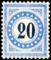 20 C. Blau/dkl.blau, Rahmentype II, Normalstehend, Postfrisch, Mi. Für * 220,-, Katalog: 6IIN **20 C. Blue... - Taxe