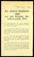 An Meine Kameraden Aus Der Stabskp. Bewährungsbtl. 561, Zweiseitiger Flugzettel (ca. 10,5 X 18 Cm):... - Autres & Non Classés