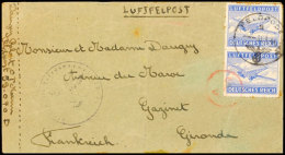1944, Franzosen In Der Organisation Todt, Luftfeldpostbrief Mit Paar Der Luftpost-Zulassungsmarke Durchstochen Mit... - Autres & Non Classés