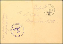 1942, Esten In Der Wehrmacht, Brief Mit Normstempel "b 6.6.42" Sowie Briefstempel Und Absenderangabe Mit... - Autres & Non Classés