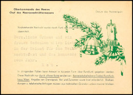 1945, Inselpost Kreta, Funkmitteilungskarte Mit Tannenzweigaufdruck, Gebraucht Mit Maschinenstempel BERLIN SW 11... - Autres & Non Classés