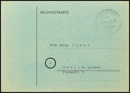 1945, Inselpost Kreta, Funkmitteilungskarte Grün, Gebraucht Mit Normstempel "a 5.3.45" Nach Berlin-Spandau,... - Autres & Non Classés