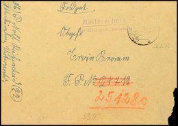 1945, Hamburger Postfund, Feldpostbrief Mit Poststellen II-Aufgabe "Reiferscheid über Altenkirchen... - Autres & Non Classés