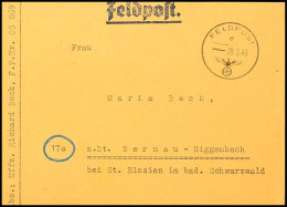 1945, Festung Lorient, Brief Mit Feldpost-Normstempel "d 28.2.45" Und Absender-Feldpost-Nummer "05869" (= Gen.... - Autres & Non Classés