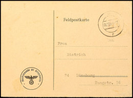 1944, Funkmitteilung Aus Der Festung "Lorient", Gebraucht Mit Aptiertem Tagesstempel "VII R 8.10.41" Und... - Autres & Non Classés