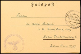 1943, V-Waffen, Briefstempel "Flakversuchskommando Der Luftwaffe L-Flak", Klar Auf Feldpost-Kartenbrief Mit... - Autres & Non Classés