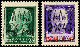 25 C. Und 50 C. Aufdruck Schwarz, Tadellos Postfrisch, Gepr. Ludin BPP, Katalog: 1/2I **25 C. And 50 C.... - Occ. Allemande: Zante