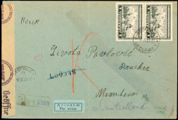 Mehrfachfrankatur über 7 Din.(senkrechtes Paar) Auf Portogerechtem Luftpost-Auslands-R.Brief Nach Mannheim Mit... - Autres & Non Classés