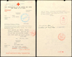 Nachrichtenübermittlung Vom 4.5.42 Auf Formular Vom Britischen Roten Kreuz Von England Nach Guernsey Und... - Autres & Non Classés