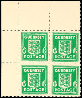 1/2 D Eckrandviererblock In Der Farbe Blaugrün, Katalog: 1a **1 / 2 D Corner Margin Block Of Four In The... - Autres & Non Classés