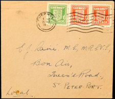 1/2 D Olivgrün Und 1 D Rot (2) Auf Brief Mit Masch.Stpl., Katalog: 1/2 BF1 / 2 D Olive Green And 1 D Red... - Autres & Non Classés