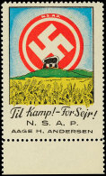 1944, Farbige N.S.A.P-Vignette "Til Kamp!" Vom Unterrand, Postfrisch, Kabinett  **1944, Colored N. S. A.... - Autres & Non Classés