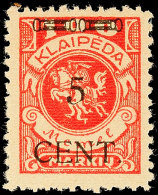 5 C Auf 100 M In Type II Tadellos Postfrisch, Mi. 100.-, Katalog: 180II **5 C On 100 M In Type II In Perfect... - Memel (Klaïpeda) 1923