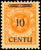 10 C Auf 25 M In Type BI Tadellos Postfrisch, Mi. 100.-, Katalog: 169BI **10 C On 25 M In Type BI In Perfect... - Memel (Klaïpeda) 1923