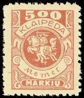 10-1000 M. Wappenreiter Kpl. Postfrisch, Teils Geprüft, Mi. 230,-, Katalog: 141/50 **10-1000 M. Crests... - Memel (Klaïpeda) 1923