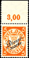 5 Pfg Dienstmarke, A-Farber, Oberrandstück, Tadellos Postfrisch, Gepr. Oechsner BPP, Katalog: 41aOR **5... - Autres & Non Classés