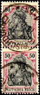 1920, D. Reich 50 Pfg. Germania Im Senkrechten Paar Mit Stempel BISCHDORF (OBERSCHL.) 18.2.20 Als... - Autres & Non Classés