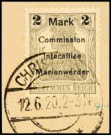 2 M. Auf 2 1/2 Pfg., Aufdrucktype AIIIa, Gestempelt "CHRISTBURG 12.6.20" Auf Briefstück, Tadellos,... - Autres & Non Classés