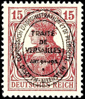 15 Pf. Germania, Ovalaufdruck, Karminbraun, Postfrisch, Gepr. Mikulski Und Hey BPP, Mi. 250.-, Katalog: 18b... - Autres & Non Classés