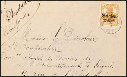 "ECAUSSINES 4 V 1917", Klar Auf Großem Briefstück 15 C., Katalog: 15 BSECAUSSINES 4 V 1917, Clear On... - Autres & Non Classés