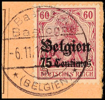 "BASTNACH-BASTOGNE 6.11.16", Klar Auf Postanweisungsausschnitt 75 C., Katalog: 6 BSBastogne BASTOGNE 6. 11. 16,... - Autres & Non Classés
