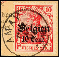 "AMAY 1 VI 1918"; Klar Und Zentr. Auf Paketkartenausschnitt 10 C., Katalog: 14 BSAMAY 1 VI 1918, Catalogue: 14... - Autres & Non Classés