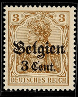 3 C. Auf 3 Pf. Germania, Zwischenraum 1,0, Postfrisch, Gepr. Dr. Hochstädter BPP, Mi. 130.-, Katalog: 11aII... - Autres & Non Classés