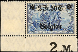 2.50 Fr Auf 2 Mark Tadellos Postfrisch, Eckrandstück (im Rand Falz), Mi. 170.-, Katalog: 9 **2. 50 Fr On 2... - Autres & Non Classés