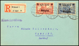 1 Fr.25 C. Mit 2 Fr.50 C. Auf Sammler-R-Brief Von "BRÜSSEL 27.11.15 Nach Hamburg Mit Ank,stpl., Katalog: 8,9... - Autres & Non Classés
