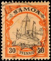 (MAL)UA 4.6 13 Auf Tadelloser 30 Pf. Schiffstype, Fotobefund Jäschke-Lantelme BPP: "in Fehlerfreier... - Samoa
