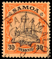 FAGAMALO 18/10 0?, Klar Und Zentrisch Auf 30 Pfg Kaiseryacht, ARGE 40.-, Katalog: 12 OFAGAMALO 18 / 10 0?,... - Samoa