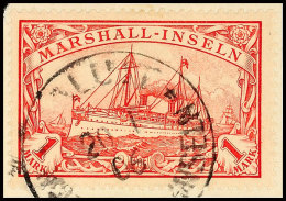 1 Mark Rot Tadellos Auf Briefstück, Gepr. Jäschke-Lantelme BPP, Mi. 100.-, Katalog: 22 BS1 Mark Red... - Marshall