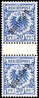 20 Pf. Steilaufdruck Zwischenstegpaar Tadellos Postfrisch, Mi. 250.-, Katalog: 4II ZS **20 Pf. Steep Overprint... - Mariannes