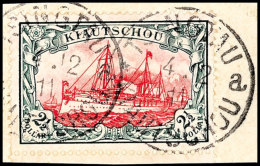 2 1/2 Dollar Mit Wasserzeichen Tadellos Auf Briefstück, Tiefst Gepr. Bothe BPP, Mi. 600.-, Katalog: 37A... - Kiautchou