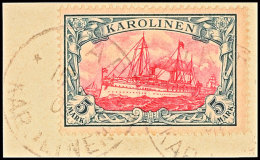 5 Mark Kaiseryacht Tadellos Auf Briefstück, Gepr. Bothe BPP, Mi. 600.-, Katalog: 19 BS5 Mark Imperial... - Carolines