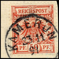 50 Pf. Braunrot Tadellos Auf Leinenbriefstück, Gestempelt KAMERUN 23/11 91, Mi. 350.-, Katalog: V50b BS50... - Cameroun