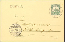 WALDAU 12/8 03, Klar Und Zentrisch Auf Postkarte Mit 5 Pf. Kaiseryacht Nach Oldenburg, Katalog: 12 BFWALDAU 12... - Sud-Ouest Africain Allemand