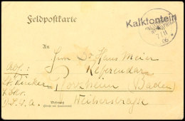 KALKFONTEIN, Kleinbuchstaben Mit Wanderstpl. 7/11 06 Auf Feldpostkarte Nach Berlin (Gebrauchsspuren) ... - Sud-Ouest Africain Allemand